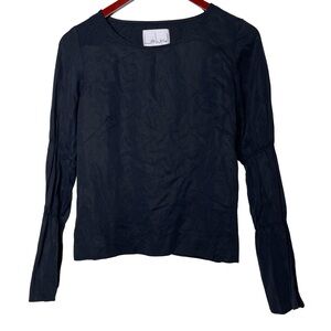 Lois Hazel Black linen fitted blouse long sleeve sz AU 8 US 4